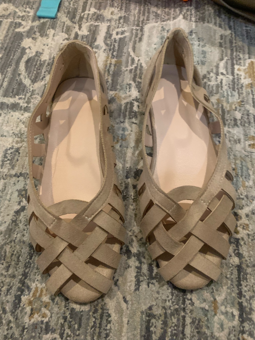 Women's Woven Ballet Flats in Beige - Classic Neutral Style